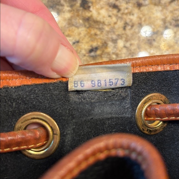 Dooney & Bourke Vintage All-Weather Leather Blue Drawstring Bucket Bag - Picture 8 of 8